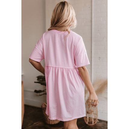 Light Pink American Flag Inspired Sequin Disco Ball Patched Shift Mini Dress