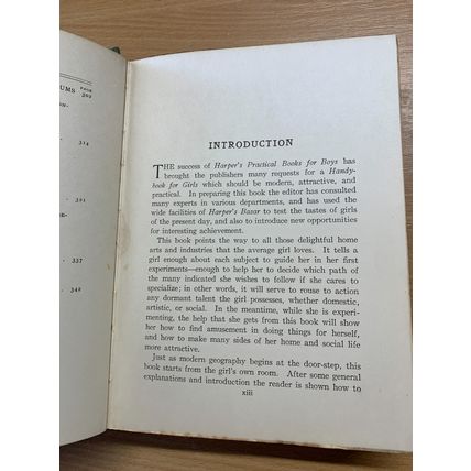1910 1ST EDITION "HARPER'S HANDY BOOK FOR GIRLS" ILLUSTRATED USA HB BOOK (P5)