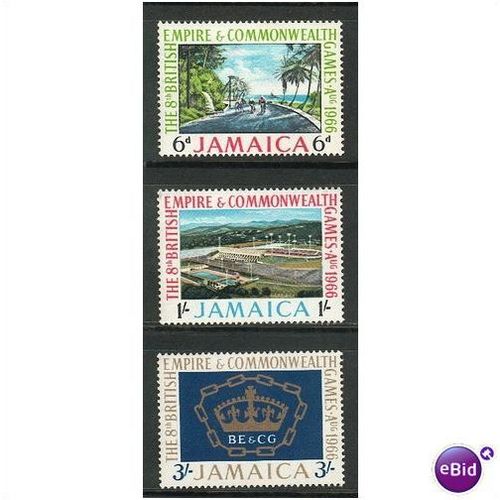 Jamaica stamps 1966 - SG 255-257 - 8th Commonwealth Games part set - unused