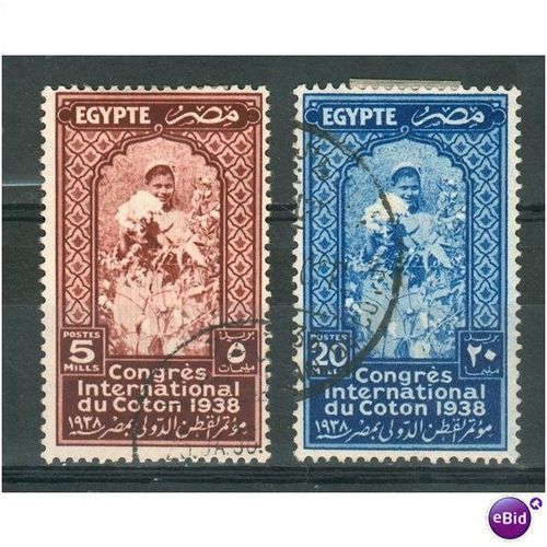 Egypt stamps 1938 - SG 266/268 - International Cotton Congress Cairo x 2 - used