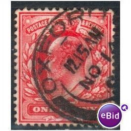 GB stamps 1902-10 KEV11 - 1d SG219 Oxford 18