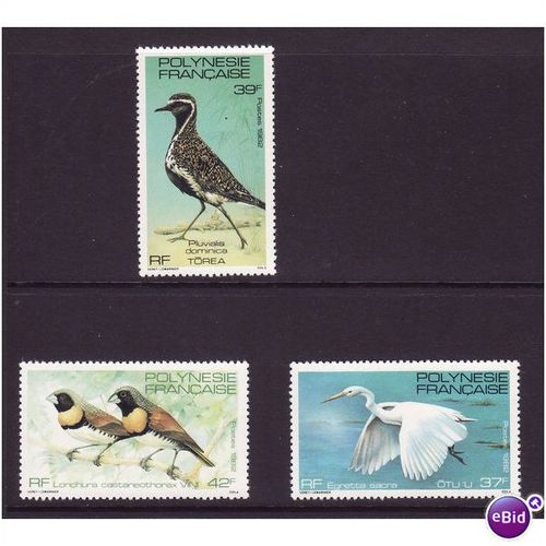 FRENCH POLYNESIA 1982 BIRDS SG 379/381 SET 3 VALS U/M MINT