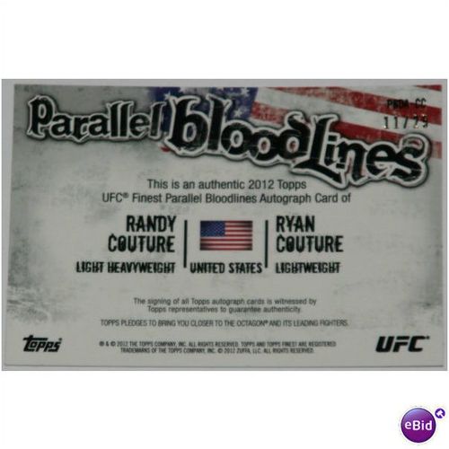 2012 Topps Finest UFC Parallel Bloodlines - #PBDA-CC - Randy/Ryan Couture Auto