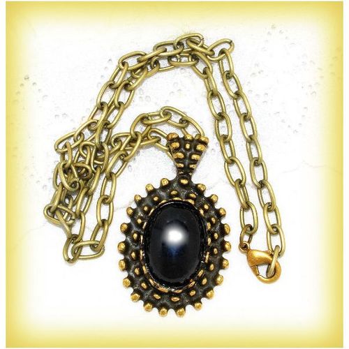 Cabochon Lady Pendant Charm Bronze Necklace Chain Jewellery 1418