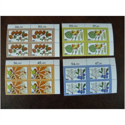 West Berlin Germany 1979 Humanitarian Woodland Flowers blocks mint set stamps