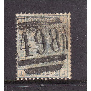 GREAT BRITAIN 1880 2 1/2d BLUE SG 142 PL19 LETTERED JJ FINE USED