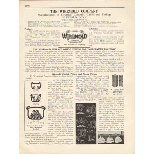 wiremold company 1931 electrical power surface conduit vintage catalog