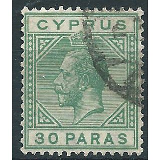 Cyprus 1923 SG88 30pa Green Fine Used....