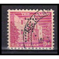 Used 1043 9c The Alamo Fine Perf Initials KA5800