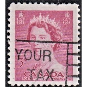 CANADA, 1953 3c QEII, SG 452 (Scott #327), used