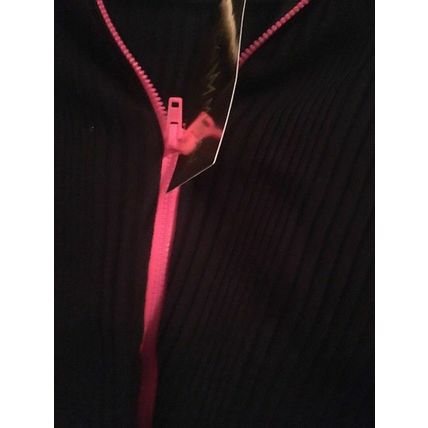 Nicki Minaj Women's Juniors Black & Pink Zip Up Sweater Jacket Cropped Size XL