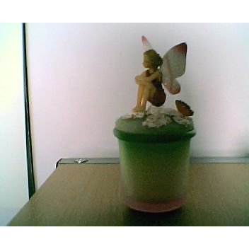 Vintage Avon Rainbow Glass Candle Holder Fairy and Butterfly Cover Lid Tea Light