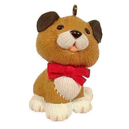 Hallmark HOLIDAY PUPPY Ornament Darling Dog Doggie for Christmas Tree Vintage 19