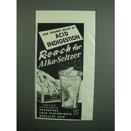 1950 Alka-Seltzer Medicine Ad - R-e-a-c-h For