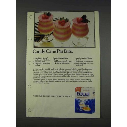 1982 Equal Sweetener Ad - Candy Cane Parfaits