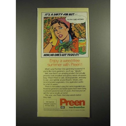1987 Greenview Preen Ad - It's a Dirty Job But