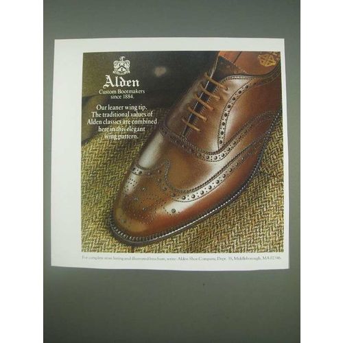 1989 Alden Shoes Ad - Our leaner wing tip
