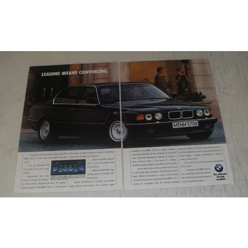 1989 BMW 750i/iL Car Ad - Leading means convincing