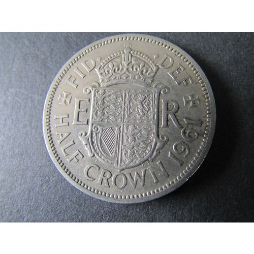 1961 QUEEN ELIZABETH II HALF CROWN FREE POST. AAJ