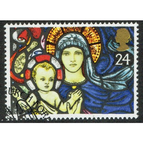 1992 Christmas Stained Glass Windows 24p Multicoloured SG1635 FU