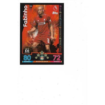 Match Attax 2018/19 208 Fabinho Liverpool FC