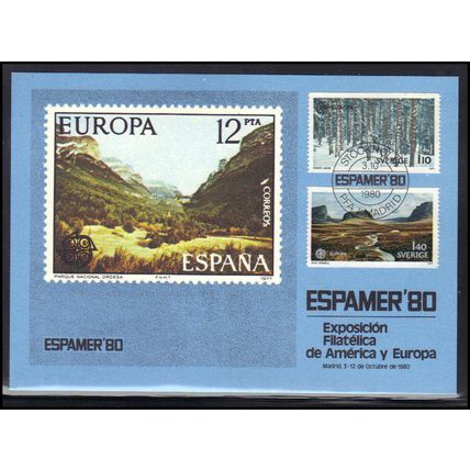 FDC Postcard Spain Stamps/2 (Cachet-U/A) Box0437