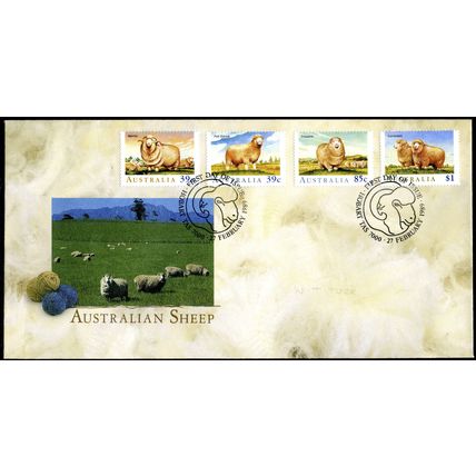 AUSTRALIA 1989 FDC Australian Sheep (SG 1195 - 1198), Hobart PMK