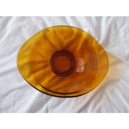 DISH / AMBER / OPAQUE DECORATIVE FROM 60S (03/02) # #