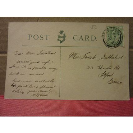 FOUNTAIN, OLD STEINE, BRIGHTON, SUSSEX used antique postcard 1906 pm =