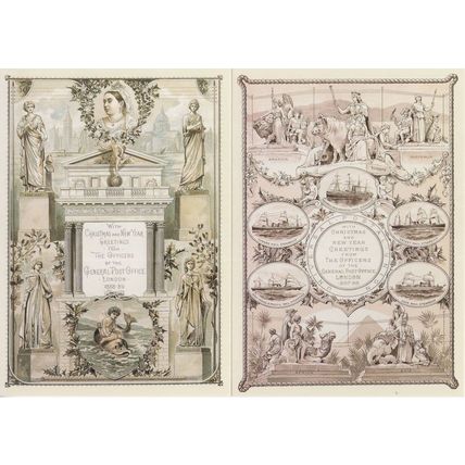 Victorian Post Office Christmas Cards To Staff 2x Postcard s