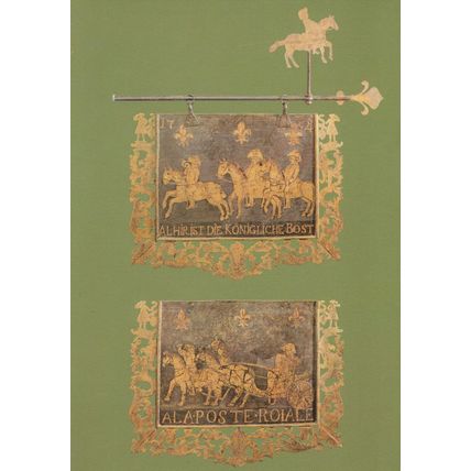 Altheim Saar 1754 Antique German Post Office Sign Postcard