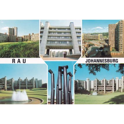 Rau Rand Afrikaans University Johannesburg South Africa Postcard