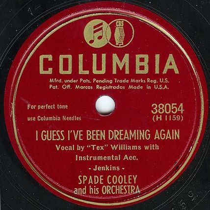 Columbia 78 #38054 - Spade Cooley Orchestra & Tex Williams - "Steel Guitar Rag"