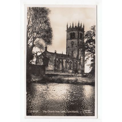 Church from the Lake Gawsworth Postcard RP Cheshire