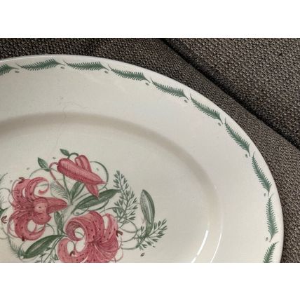 Susie Cooper Red Flower Floral Oval Plate