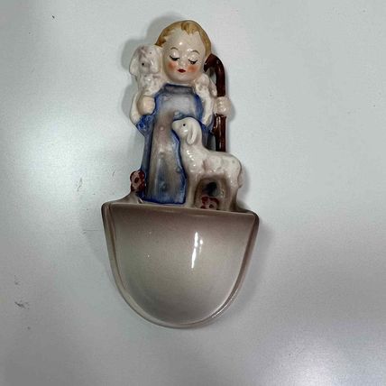 Goebel Hummel Holy Water Font Good Shepard Germany Vintage signed Catholic Jesus
