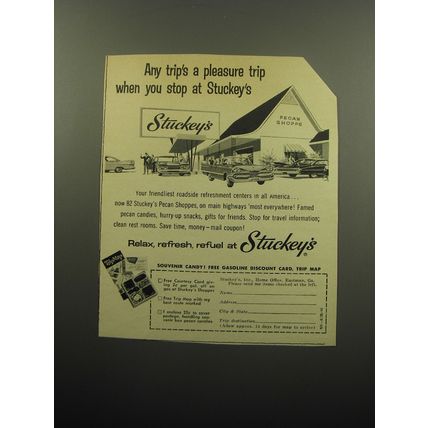 1960 Stuckey's Pecan Shoppe Ad - Any trip's a pleasure trip when you stop