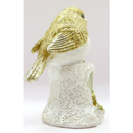 Golden Glitter Robin Ornament Figurine 8 CM Gift Christmas Holiday Decoration