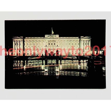 London By Night, Buckingham Palace c1970, Postcard
