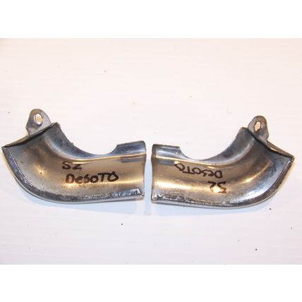 1952 DESOTO FRONT WINDSHIELD CORNER TRIM PAIR OEM FIREDOME FIREFLIGHT SPORTSMAN