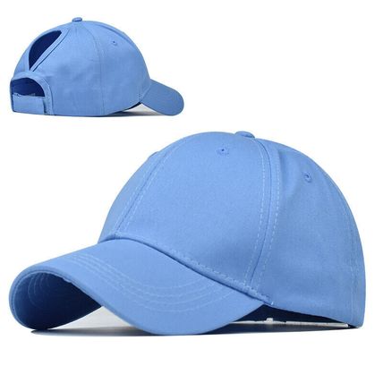 High Bun Hat Cotton Summer Sun Sport Snapback Ponytail Baseball Cap Ladies