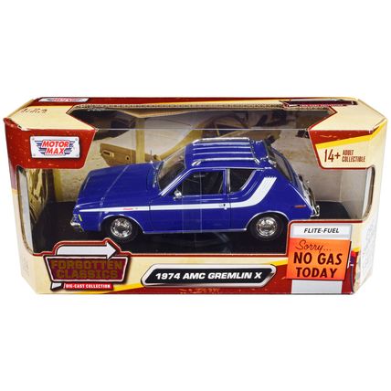 1974 AMC Gremlin X Blue with White Stripes and Roof Rack "Forgotten Classics"...