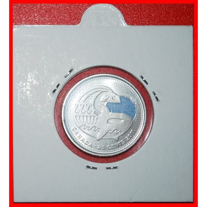Ⰶ ORCA AND BLUE SUN: CANADA ★ 25 CENTS 2011 UNC MINT LUSTRE★LOW START★NO RESERVE