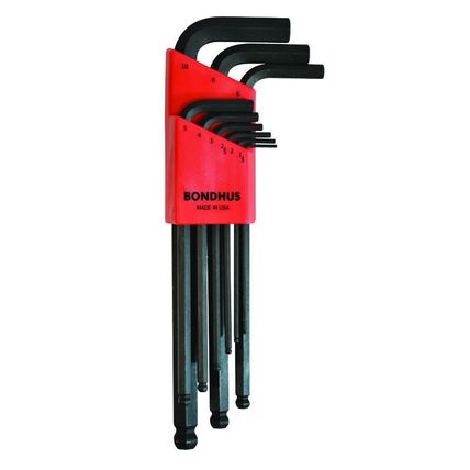 Bondus USA B10999- Set 9 Ball End Long L-wrenches 1.5mm -10mm