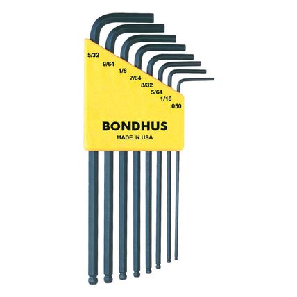 Bondus USA B10932 - Set 8 Ball End L-wrenches .050-5/32"