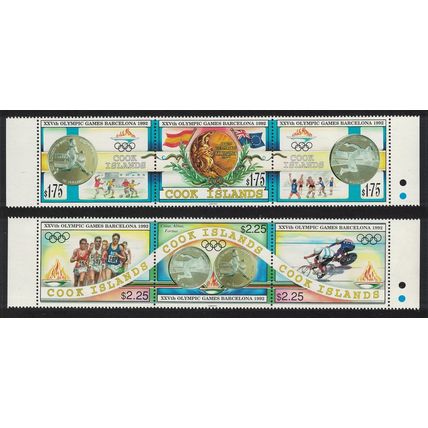 Cook Is. Football Olympic Games Barcelona 2 strips 1992 MNH SG#1304-1309