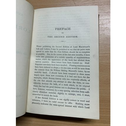 RARE* 1893 "THE LIFE & LETTERS OF LORD MACAULAY" BIOGRAPHY ANTIQUE BOOK (P4)