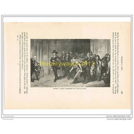 CHARLES I LEAVING WESTMINSTER HALL AFTER TRIAL, LONDON, 1649,Illustration, c1870