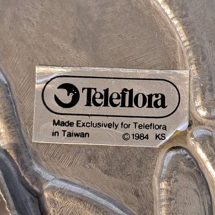 1984 TELEFLORA Cast Aluminum Hot Plate POINSETTIA TRIVET Christmas Flower Metal