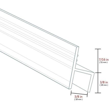 Shower Glass Door Seal Strip, 120 Inch Silicone Soft Shower Door Sweep to Stop L